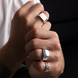 Rounded Signet Ring | Light Silver - warpedsense