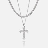 Layering Set - Cross Necklace with Cuban Link